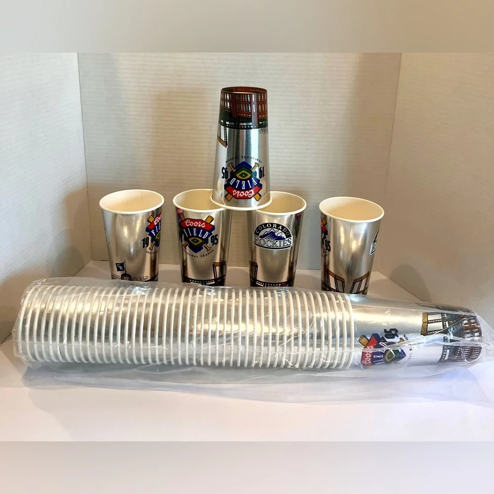Inaugural 1995 Coors Field Paper Cups Printed 30 Years ago Golden, Colorado 5qty